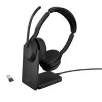 [25599-999-989] Jabra Evolve2 55 MS Stereo | Bluetooth & USB-A Headset | Met Oplaadhouder | Zwart | Voor Kantoor & Callcenter
