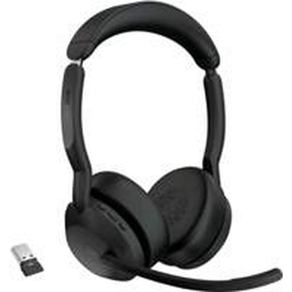 Jabra Evolve2 55 Link380a MS Stereo | Bluetooth Headset (ANC) | USB-A Dongle | Oplaadstandaard | Zwart