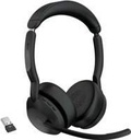 Jabra Evolve2 55 Link380a MS Stereo | Bluetooth Headset (ANC) | USB-A Dongle | Oplaadstandaard | Zwart