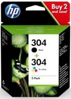 [3JB05AE] HP 304 | Originele Zwarte/Drie-Kleuren Inktcartridges | 2-Pack