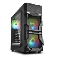 [4044951026869] Sharkoon VG7-W RGB | Midi Tower Behuizing | Zwart | Met RGB-verlichting en Acryl Zijpaneel