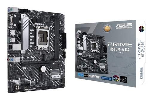 [90MB19P0-M0EAYC] ASUS PRIME H610M-A D4-CSM | Socket LGA 1700 | Intel H610 | 2xDDR4 | Micro-ATX | Moederbord