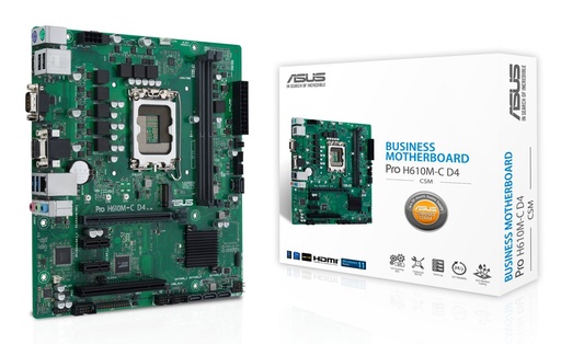[90MB1A30-M0EAYC] ASUS PRO H610M-C D4-CSM | Socket LGA 1700 | Intel H610 | 2xDDR4 | Micro-ATX | Moederbord
