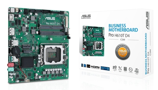 [90MB1AM0-M0EAYC] ASUS Pro H610T D4-CSM | Socket LGA 1700 | Intel H610 | 2xDDR4 | Mini-ITX | Moederbord