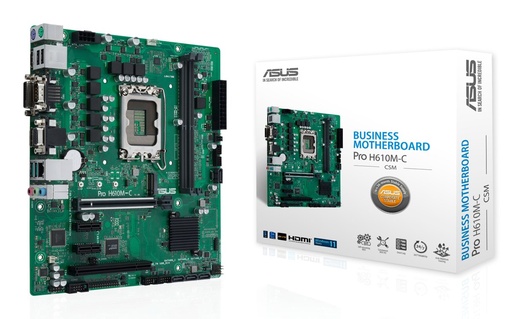 [90MB1AT0-M0EAYC] ASUS Pro H610M-C-CSM | Socket LGA 1700 | Intel H610 | 2xDDR5 | Micro-ATX | Moederbord