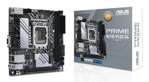 [90MB1B20-M0EAYC] ASUS PRIME H610I-PLUS D4-CSM | Socket LGA 1700 | Intel H610 | 2xDDR4 | Mini-ITX | Moederbord