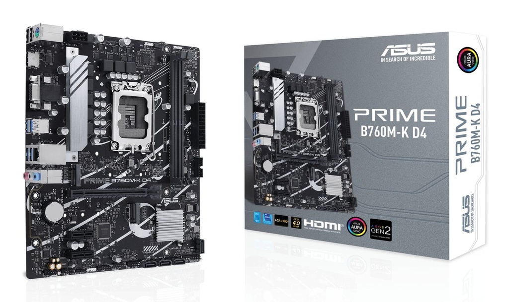 ASUS PRIME B760M-K D4 | Socket LGA 1700 | Intel B760 | 2xDDR4 | Micro-ATX | Moederbord