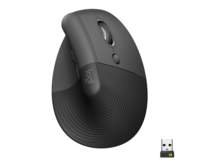 [910-006473] Logitech Lift | Ergonomische Draadloze Muis | Rechtshandig | RF + Bluetooth | 4000 DPI | Grafiet