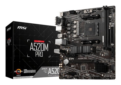 [A520M-PRO] MSI A520M PRO | Socket AM4 | AMD A520 | 2xDDR4 | Micro-ATX | Moederbord