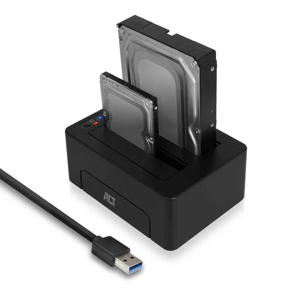 ACT AC1504 | Dual SATA Docking Station | 2,5" & 3,5" HDD/SSD | USB 3.2 Gen1 (5 Gbps)