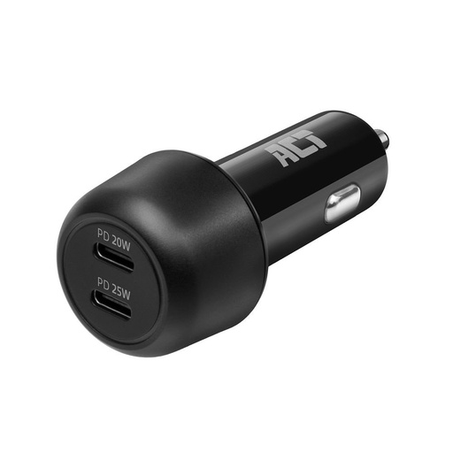 [AC2200] ACT AC2200 | USB-C Autolader voor Mobiele Apparaten 25W | Zwart