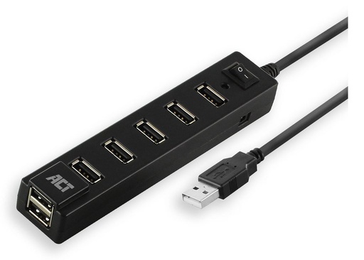 [AC6215] ACT AC6215 | USB 2.0 Interface Hub | 480 Mbps | Zwart