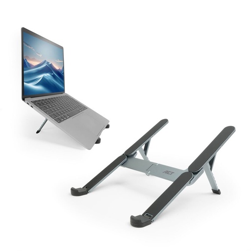 [AC8122] ACT AC8122 | Inklapbare Laptopstandaard tot 15,6" | 6 Verstelbare Standen | Aluminium | Inclusief Reistas