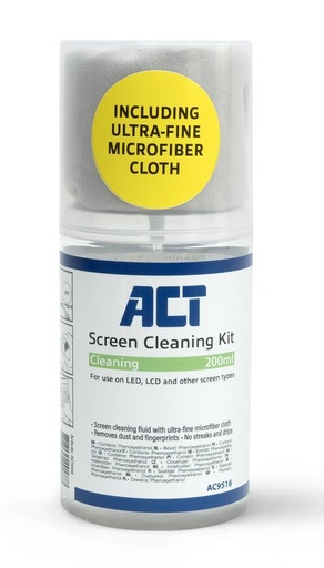 [AC9516] ACT AC9516 Schermreiniger inclusief Microvezel Doekje | 200ml