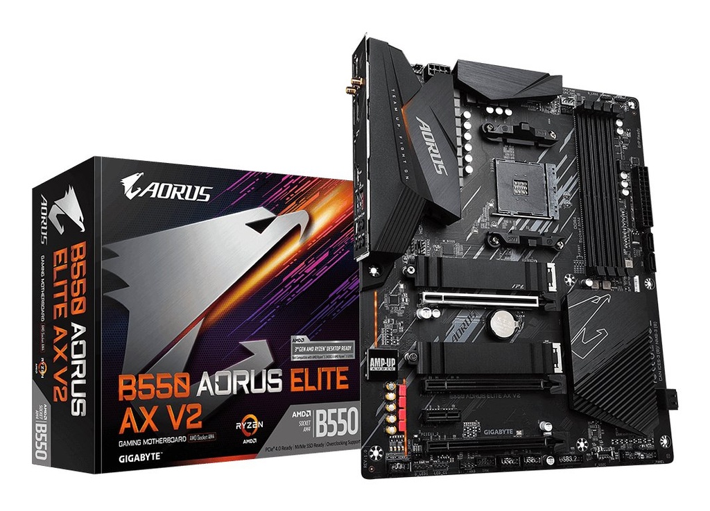 Gigabyte B550 AORUS ELITE AX V2 | Socket AM4 | AMD B550 | 4xDDR4 | ATX | Moederbord