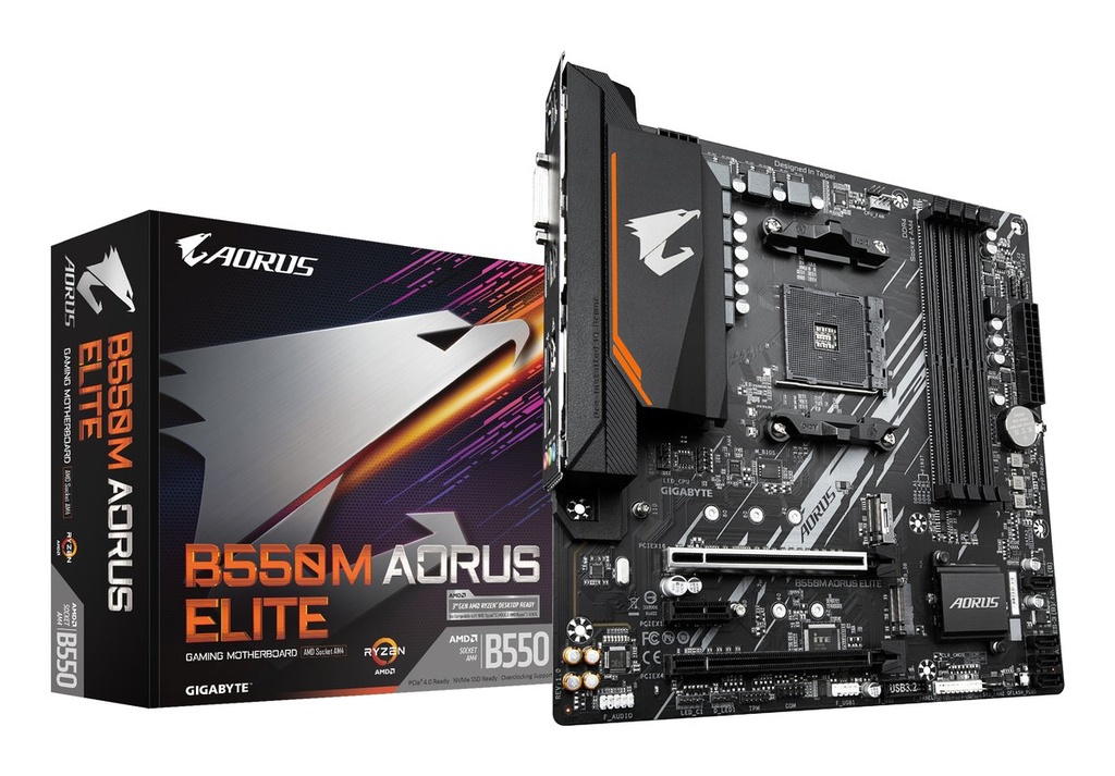 Gigabyte B550M AORUS ELITE | Socket AM4 | AMD B550 | 4xDDR4 | Micro-ATX | Moederbord