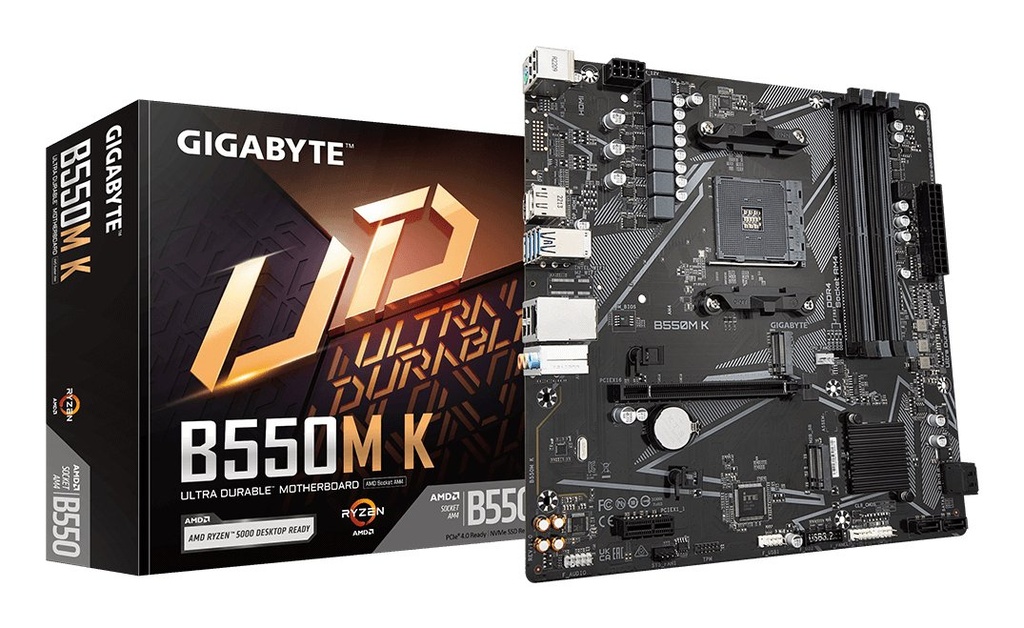 Gigabyte B550M K 1.0 | Socket AM4 | AMD B550 | 4xDDR4 | Micro-ATX | Moederbord