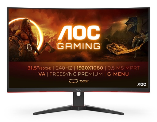 [C32G2ZE/BK] AOC C32G2ZE/BK 32" | 2560 x 1440 VA | 240Hz | Gaming Monitor