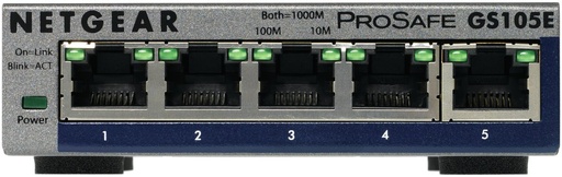 [GS105E-200PES] Netgear GS105E-200PES | 5-poorts Gigabit Smart Managed Plus Switch | VLAN/QoS | Webbeheer | Compact