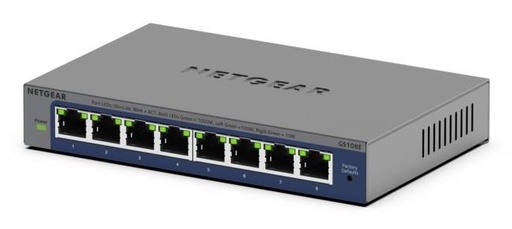 [GS108E-400EUS] NETGEAR GS108Ev4 | 8-Poorts Gigabit Switch | Smart Managed Plus (L2/L3) | Zwart/Grijs
