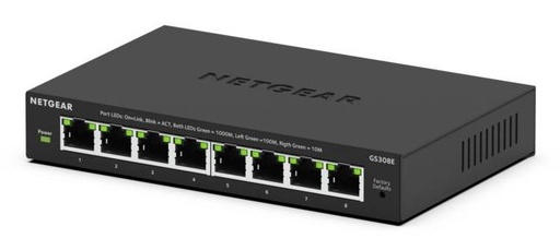 [GS308E-400EUS] NETGEAR GS308E | 8-Poorts Gigabit Smart Managed Switch | L2/L3 | PoE | Zwart