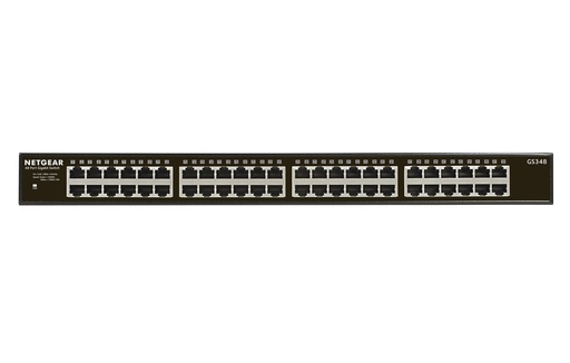 [GS348-100EUS] NETGEAR GS348 Unmanaged Gigabit Ethernet Switch | 48 Poorten | 1U Rackmount