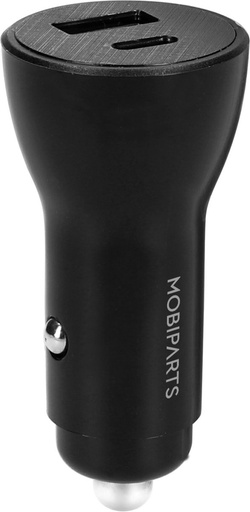 [MP-122527] Mobiparts Car Charger | 2-Poorts USB-C & USB-A Autolader 30W PD Fast Charging | Zwart