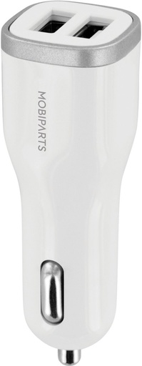 [MP-37529] Mobiparts Car Charger | Dual USB-A Autolader 12W / 2.4A | Wit