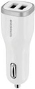 Mobiparts Car Charger | Dual USB-A Autolader 24W / 4.8A | Wit