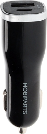 [MP-98664] Mobiparts Car Charger | Dual USB-A & USB-C Autolader 12W | Zwart