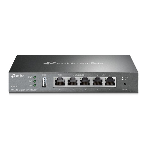 [TL-ER605] TP-Link TL-R605 | SafeStream Gigabit Multi-WAN Bedrade VPN-RouterTP-Link TL‑R605 | SafeStream Gigabit Multi‑WAN VPN Router | Omada SDN | Geen WiFi