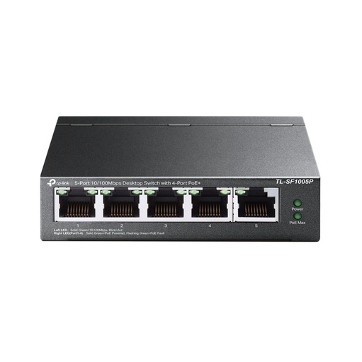 [TL-SF1005P] TP-Link TL-SF1005P | Unmanaged Switch | 5 Poorten | Fast Ethernet (10/100 Mbps) | PoE | Zwart