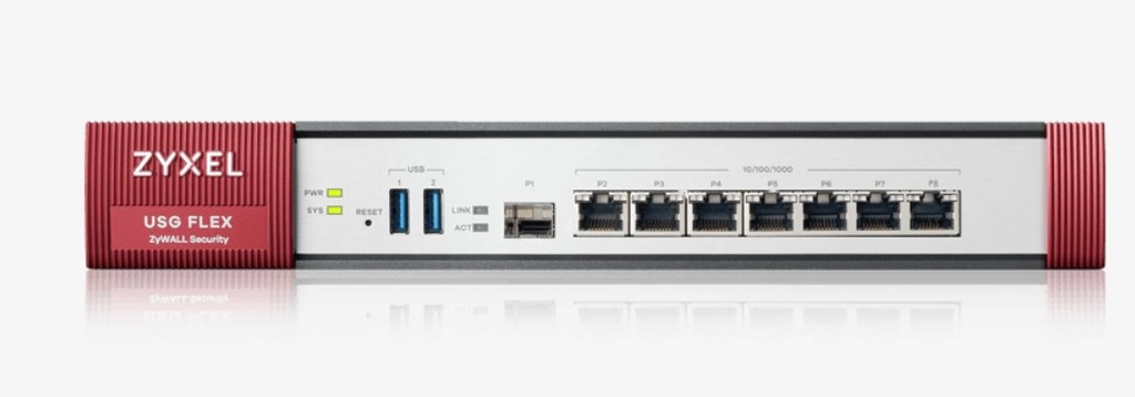Zyxel USG Flex 500 | Next-Gen Firewall | 7x Gigabit LAN/WAN | 1x SFP | 2,3 Gbps SPI | 810 Mbps VPN | Nebula Cloudbeheer | 1U Rackmount