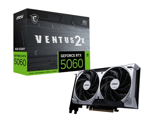 [V537-002R] MSI GeForce RTX 5060 Ventus 2X OC | 8GB GDDR7 | DLSS 4 | Videokaart | Nvidia GPU