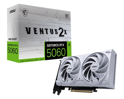 [V537-003R] MSI GeForce RTX 5060 VENTUS 2X OC WHITE | 8GB GDDR7 | DLSS 4 | Videokaart | Nvidia GPU