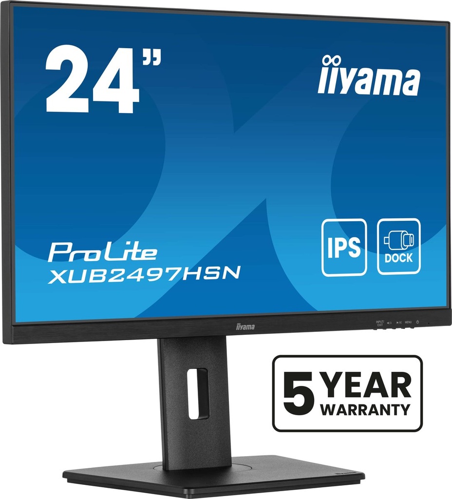 Iiyama ProLite XUB2497HSN-B2 23,8" | 1920x1080 IPS | 100Hz | USB-C Dock | LAN | Full HD Monitor