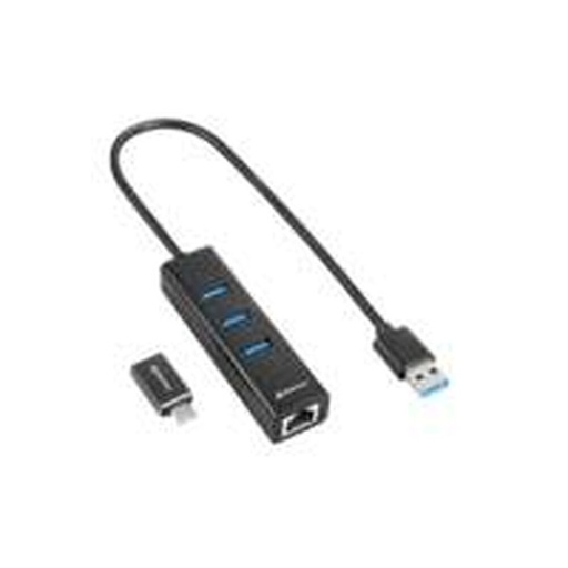 Sharkoon 4044951037575 | Docking Station & Poortreplicator | USB-C 3.2 Gen 1 | Draadloos | Zwart