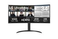 LG 34WR55QK-B | 34" Curved Ultrawide | 3440 x 1440 | Wide Quad HD | Zwart | Power Delivery | USB hub