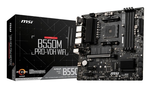 MSI B550M PRO-VDH WIFI | Socket AM4 | AMD B550 | 4xDDR4 | Micro-ATX | Moederbord