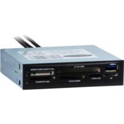 Inter-Tech CI-01 | Interne geheugenkaartlezer | USB 3.2 Gen 1 (5 Gbps) | 3,5" bay | Ondersteunt CF, SD, microSD, MS, xD | Zwart
