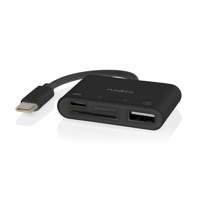 Nedis CCGB64780BK01 | Interface Hub USB 2.0 Type-C | 1× USB-A + 1× USB-C + SD/MicroSD kaartlezer | 480 Mbps | Zwart