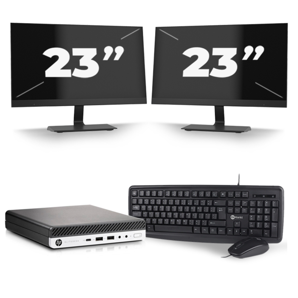 Laptop Werkplek Pro 24" — i7 Laptop + 24" Monitor + HP USB-C Dock