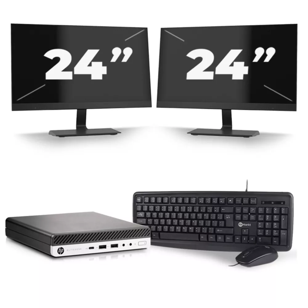 HP Desktop Werkplek 2x24 inch
