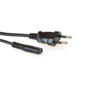 ACT AK5020 | 1,5 m Stroomkabel (2-pin) | Euro Male (CEE 7/16) naar C7 Female | Zwart