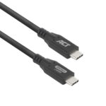 ACT | USB4 Kabel | 20Gbps | 240W | USB-C naar USB-C | 2m | Zwart