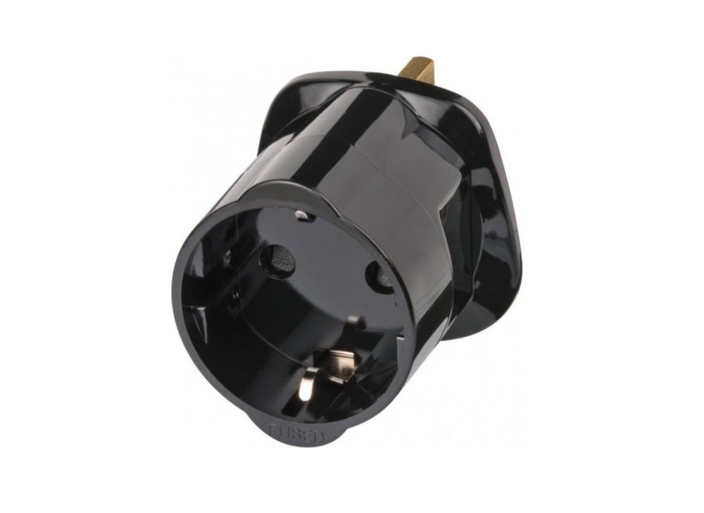 Brennenstuhl Reisadapter | Geaard | Type G (VK) naar Type F | Zwart
