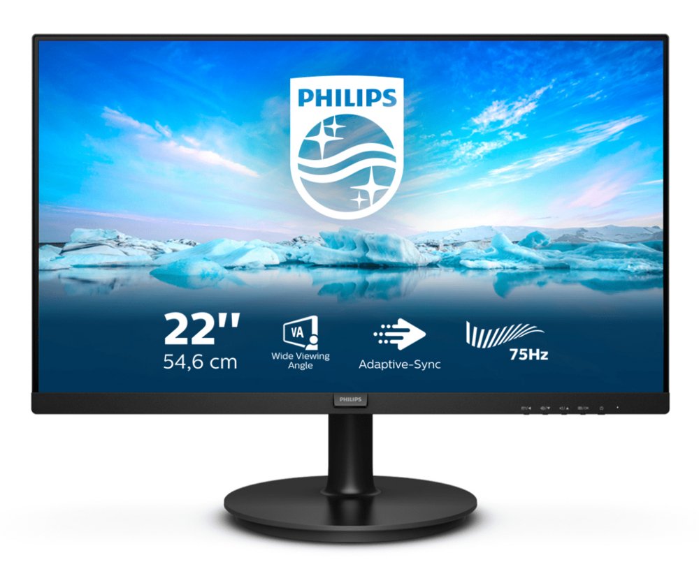 Philips V-Line 222V8LA/00 21.5″ | 1920×1080 VA | 75Hz | Ingebouwde Luidsprekers | VESA-Compatibel | Monitor