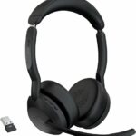 Jabra Evolve2 55 Link380a MS Stereo | Bluetooth Headset (ANC) | USB-A Dongle | Oplaadstandaard | Zwart