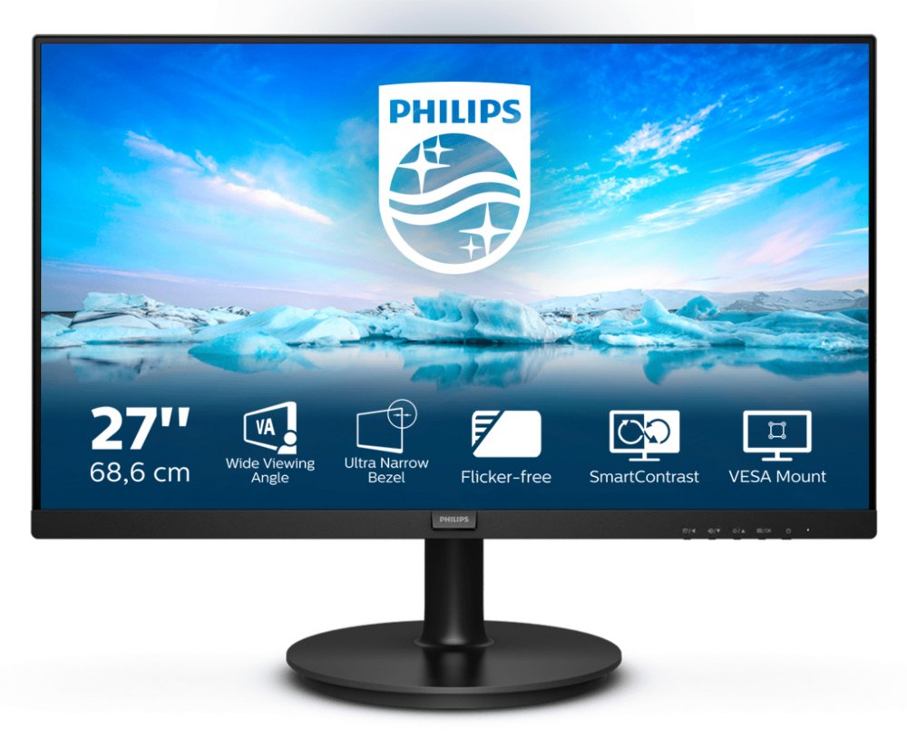 Philips 271V8L/00 27″ | 1920×1080 Full HD VA | 75Hz | 4ms | SmartContrast | Flicker-Free | LowBlue Mode | Monitor