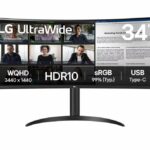 LG 34WR55QK-B | 34″ Curved Ultrawide | 3440 x 1440 | Wide Quad HD | Zwart | Power Delivery | USB hub